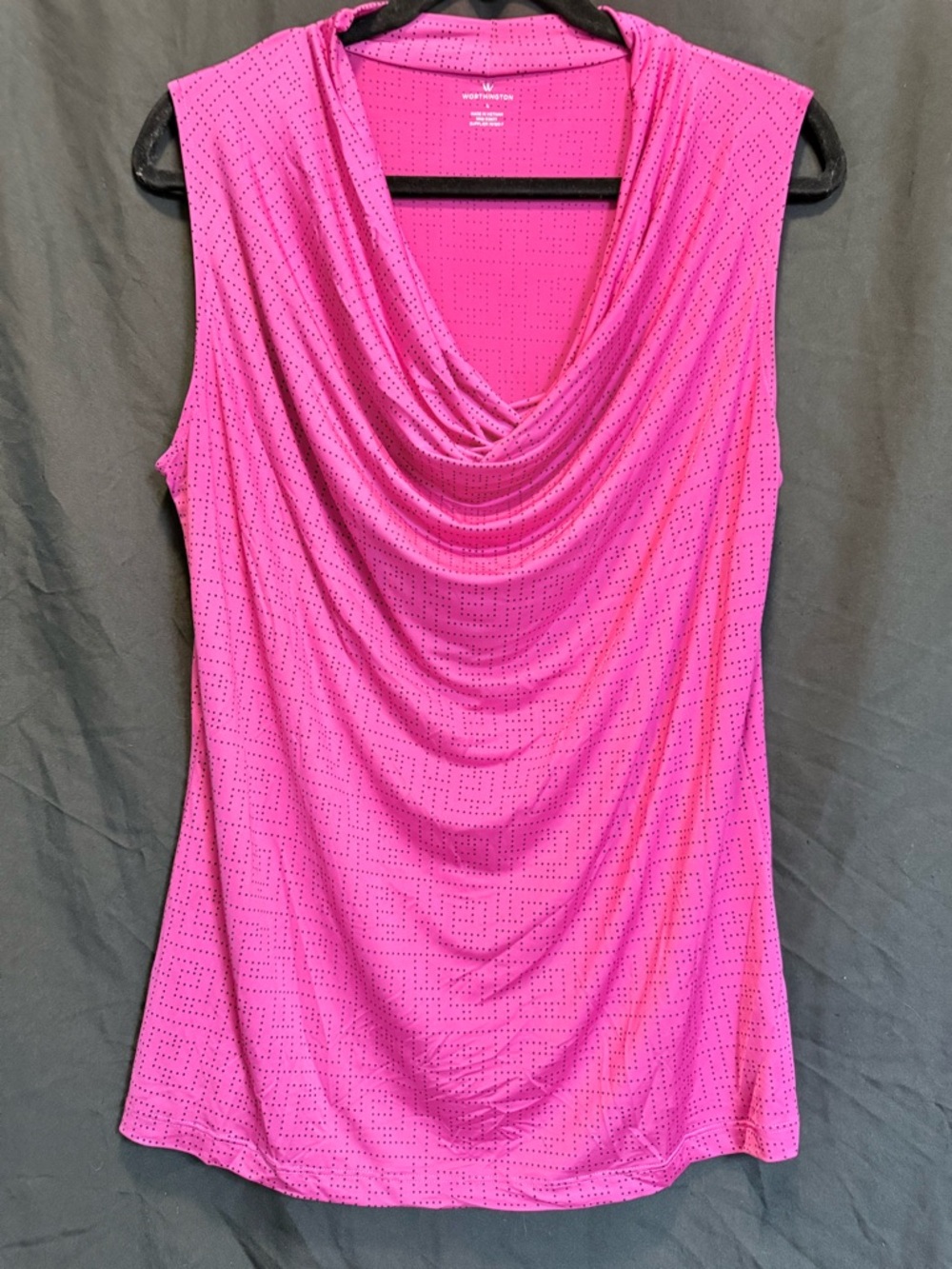 Worthington Hot Pink Polka Dot Sleeveless Tank